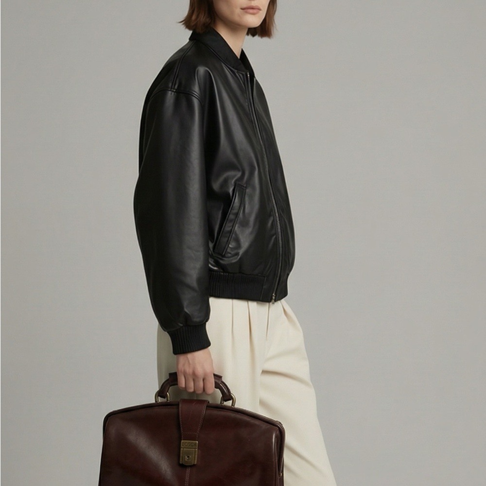 Bosca Dolce Chestnut Brown Leather Briefcase with Top Handle (Key) NWOT Doctors